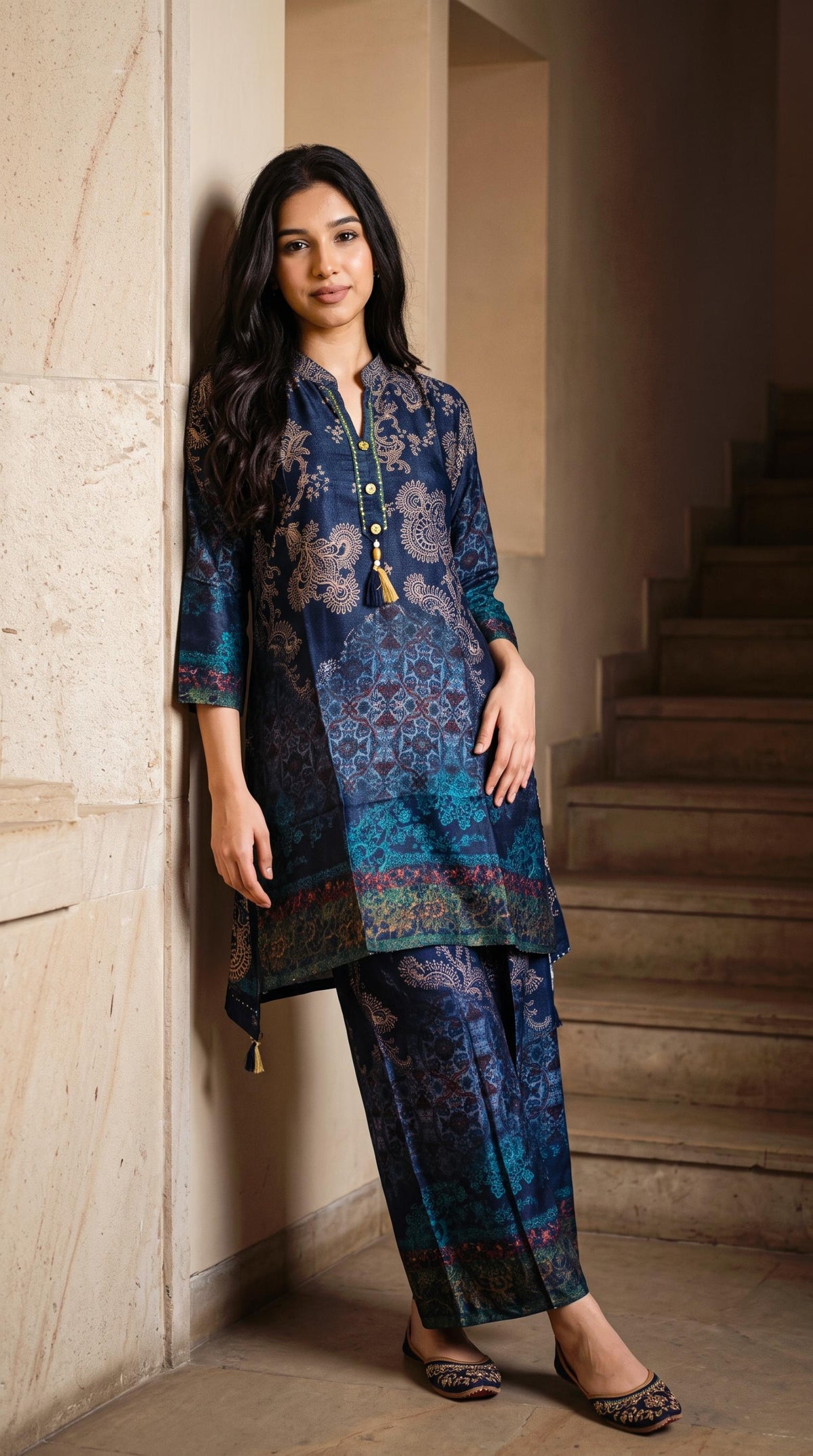 Cotton modal stylish two piece cordset (S445)
