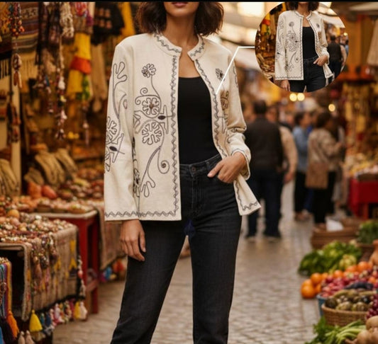 Boho jacket with full thread work (A1442)