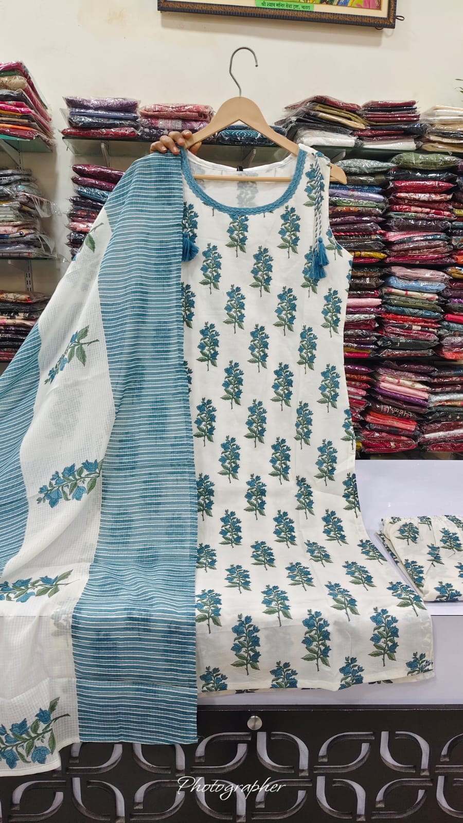 Pure cotton with lining smart three piece set (B585)
