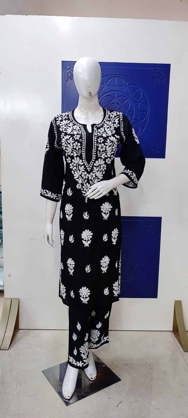 Cotton modal full chikankari two piece cordset (B514)