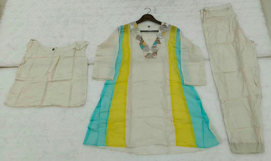 Soft organza with hand work on neck line designer two piece cordset (C534)