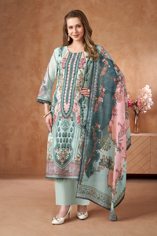 Summer elsa pure cotton digital print three piece set (P2169)