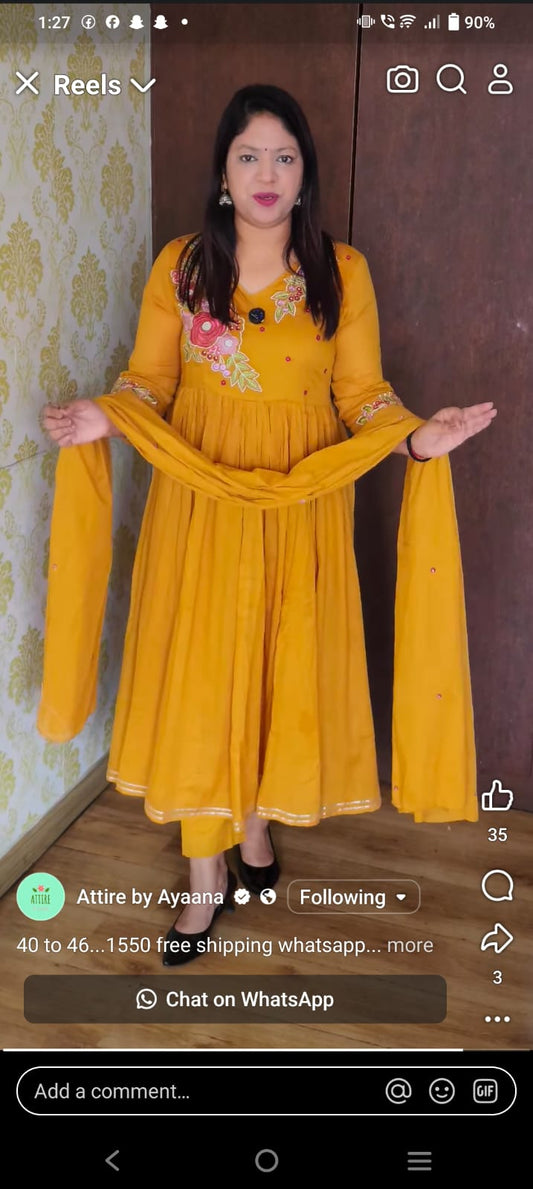 Musted pure cotton three piece (A943)