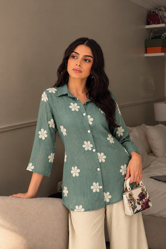 Imported cotton with wide plazo two piece cordset (S428)