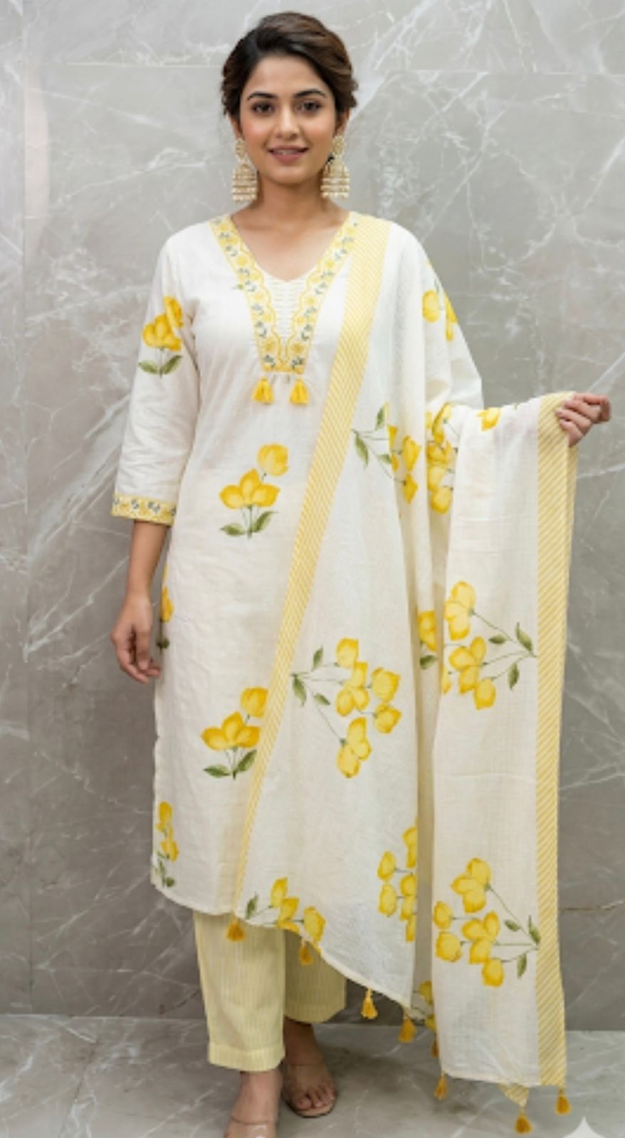 Pure cotton with lining three piece set (B664)