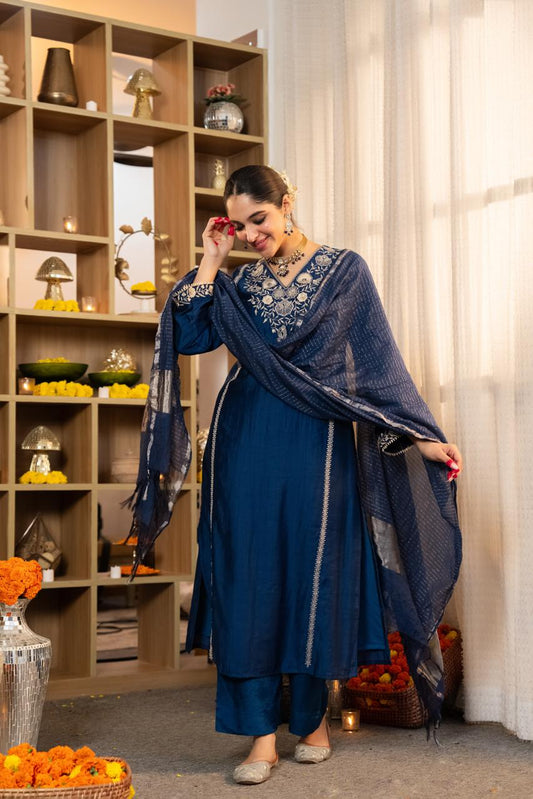 Santoori silk with lining three piece set (S278)