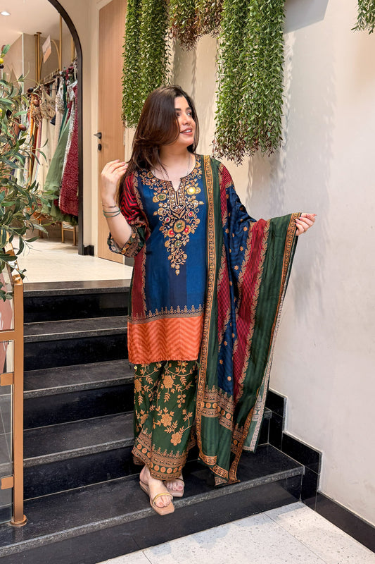 Russian silk with a lining three piece set (S357)