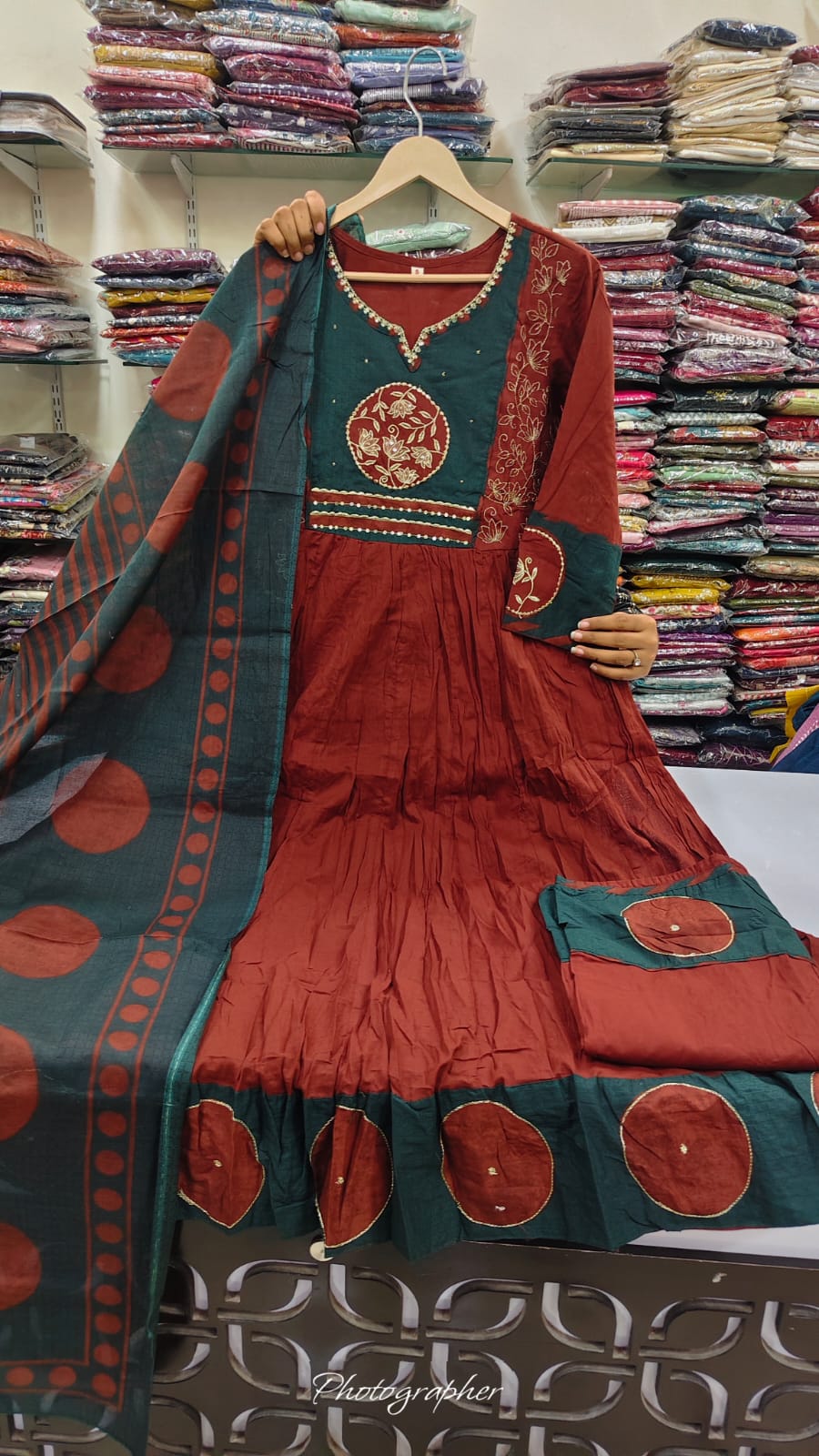 Mul cotton with lining smart three piece set (C329)