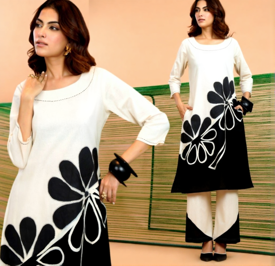 Very smart two piece pure cotton linen cordset (A1659)