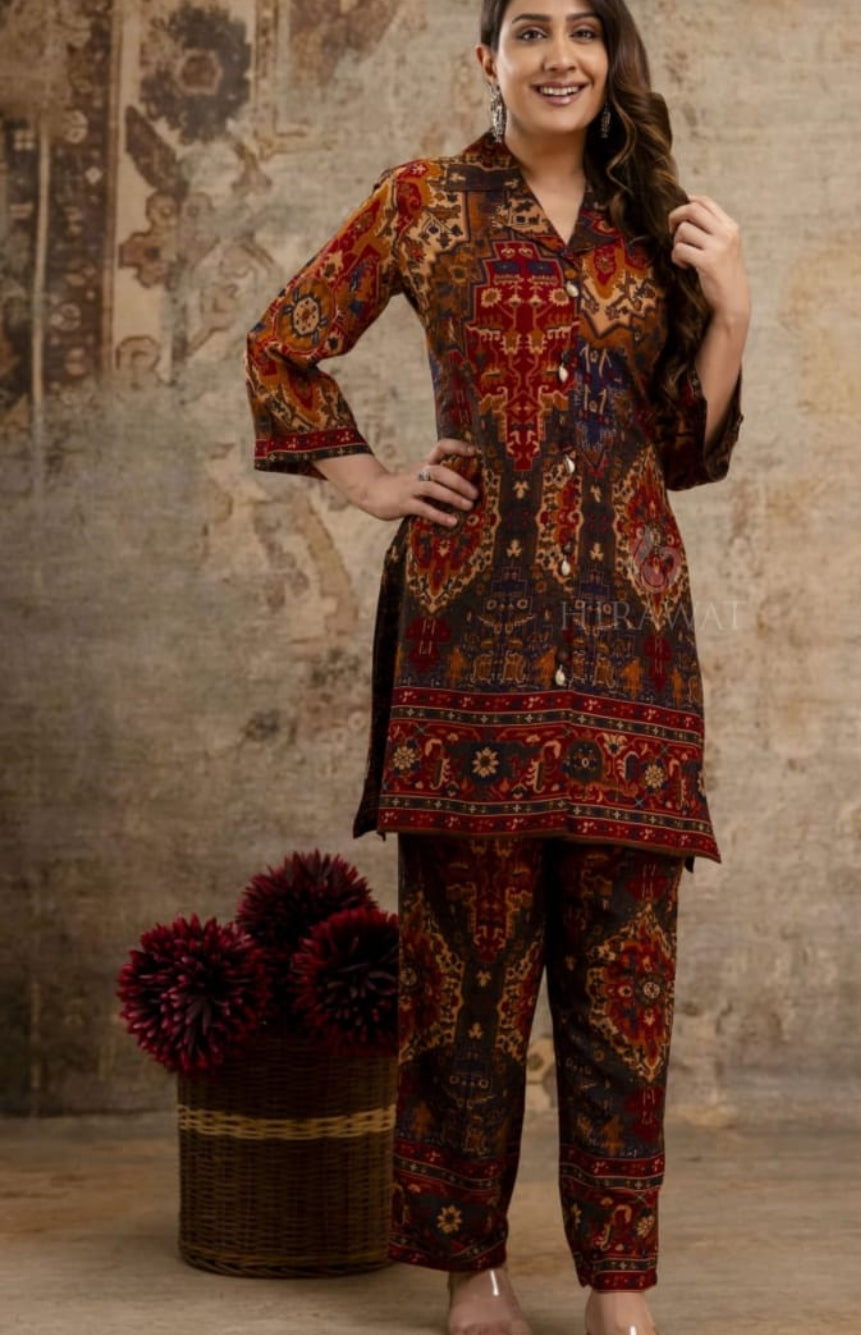Cotton modal designer two piece cordset (A486)