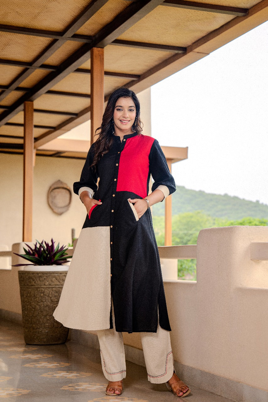 Cotton linen stylish two piece cordset (A1137)