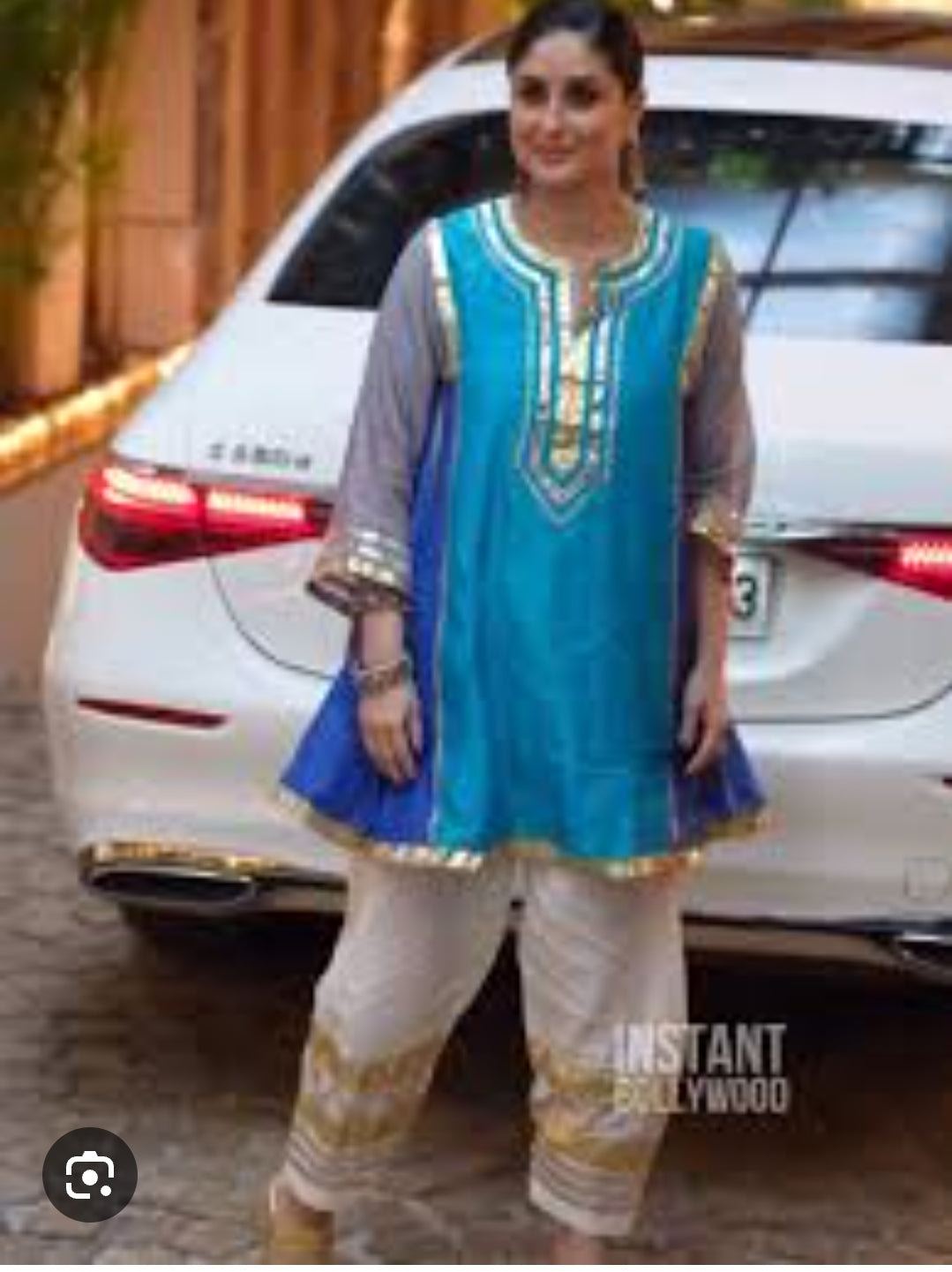 Choka style pure muslin with mul lining and paired with farshi salwar smart two piece set (look fit advice to go one size down and fit upto 46) (B305)