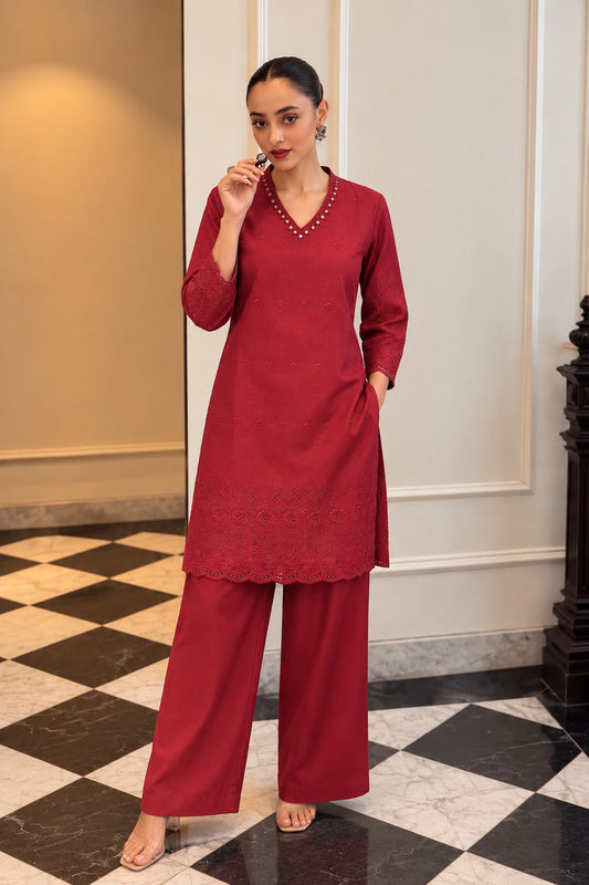 Pure cotton with lining shifali hakoba smart two piece cordset (S408)