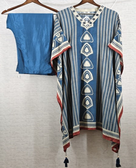 Smart pure muslin two piece kaftan set (C424)