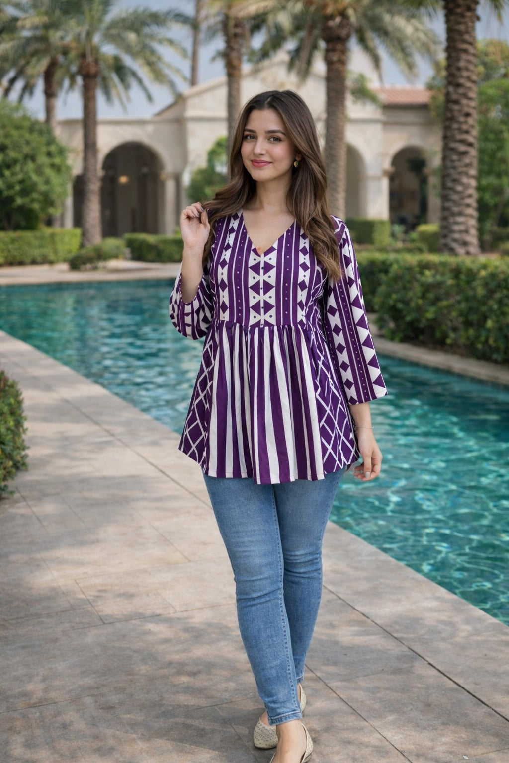 Cotton modal smart top length 30 inch  (B210)