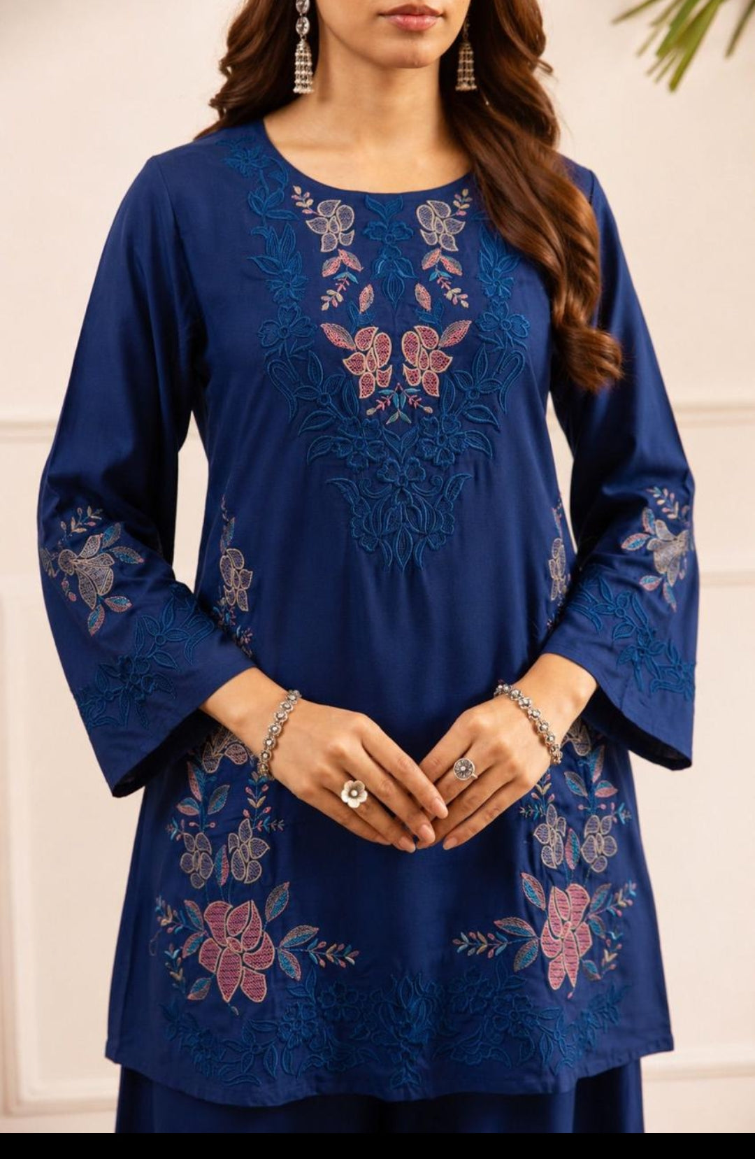 Cotton with Fully thread work smart two piece cordset (S211)
