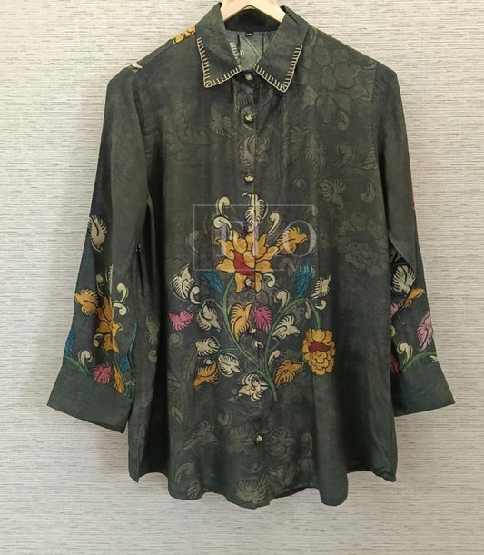 Pure muslin placement print front and back same print (A1375)