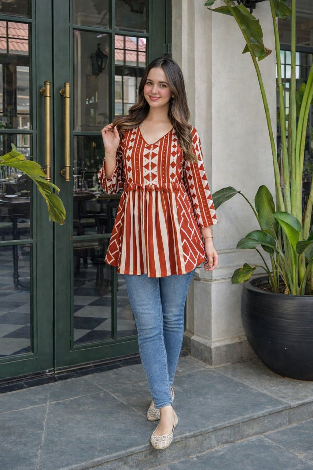 Cotton modal smart top length 30 inch (B209)