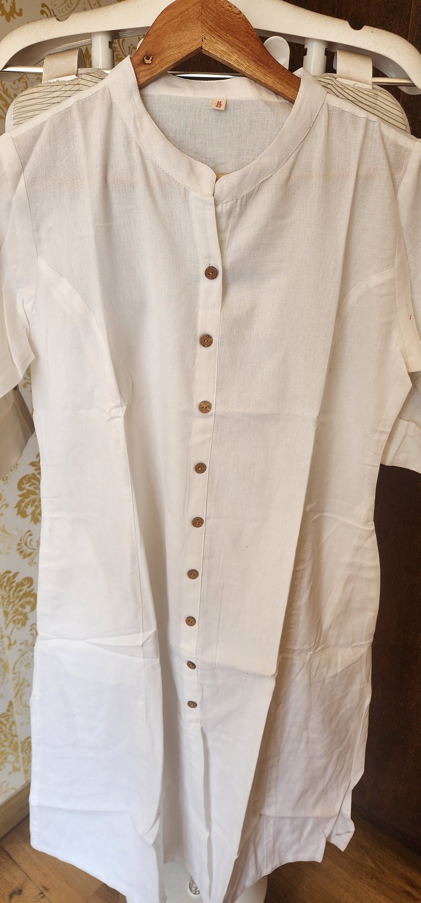 Pure white handloom cotton kurti