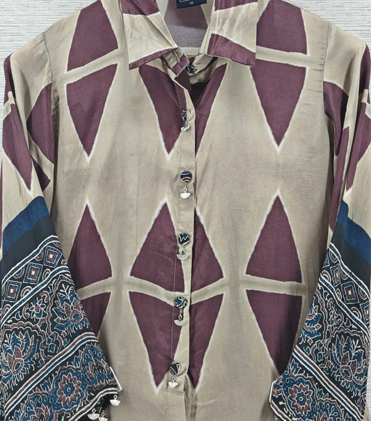 Pure crape smart shirt (C583)