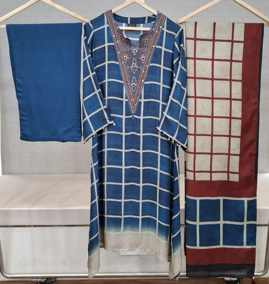 Pure muslin three piece set (C207)