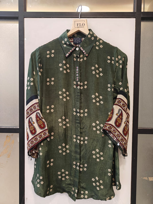 Pure crape bandani shirt (B411)
