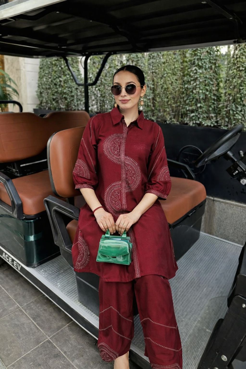 Pure muslin with dori work two piece cordset (B327)