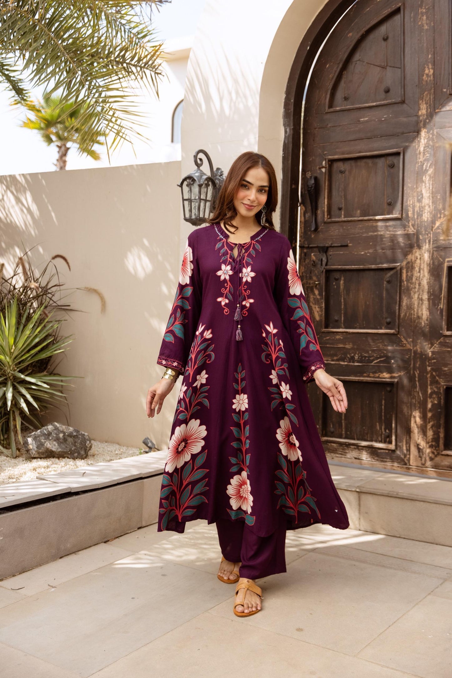 Purple cotton modal two piece cordset (B160)