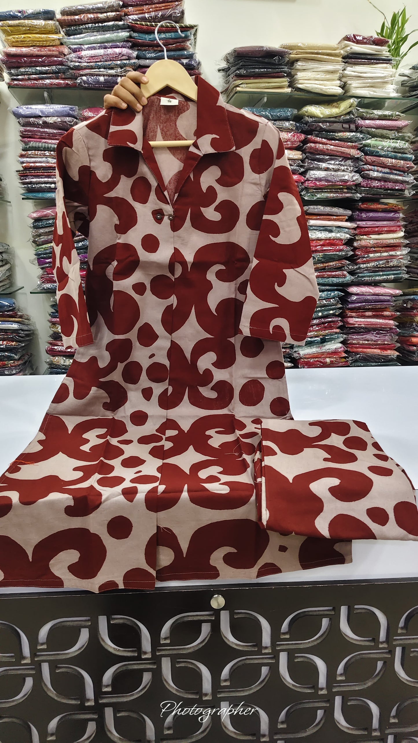 Handloom cotton smart two piece cordset (C177)