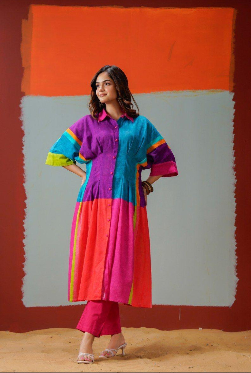 Pure mul cotton with lining smart two piece cordset (B107) (note dispatch only on 28th Feb or 1st March)