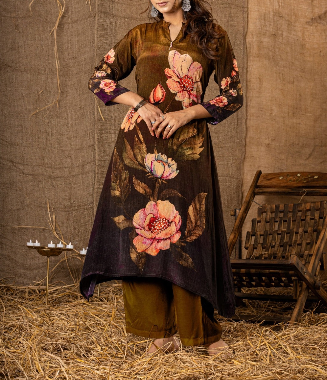 Pure crape with mul lining designer two piece cordset (S112)