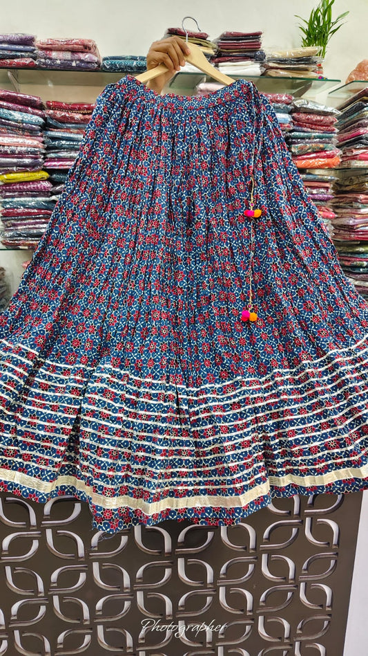 Pure cotton flared skirt (B601) (free size fit upto 46)