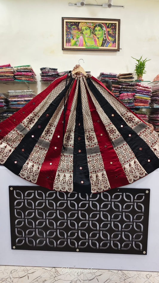 Pure gaji silk skirt free size upto 46 size (B258)