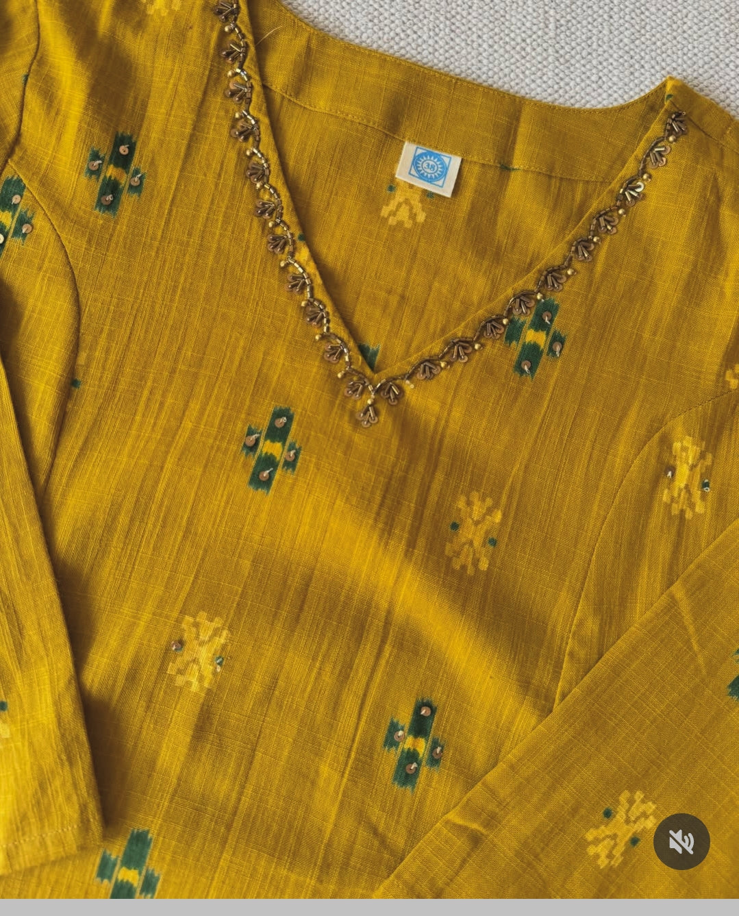 Pure cotton linen ikkat weaved with flared plazo two piece set (A1652)