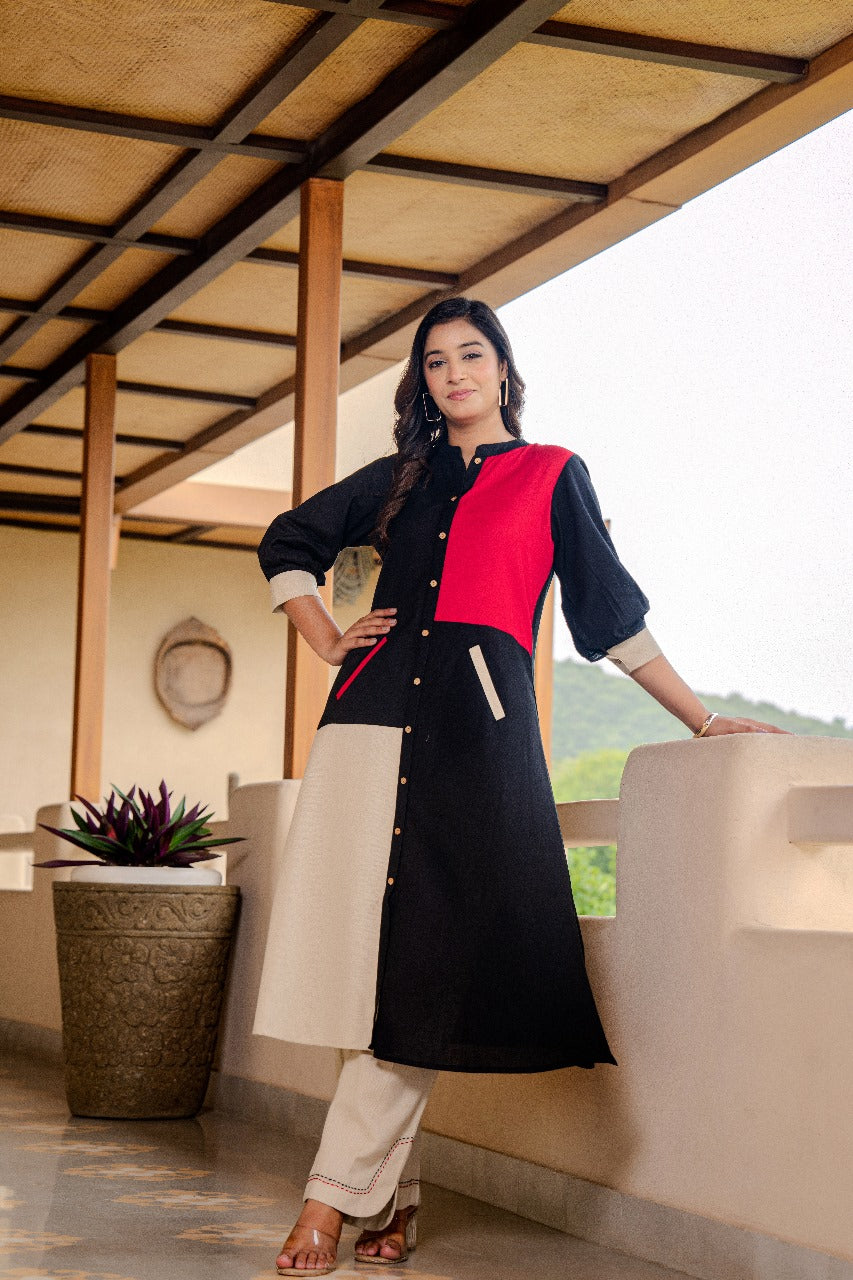 Cotton linen stylish two piece cordset (A1137)