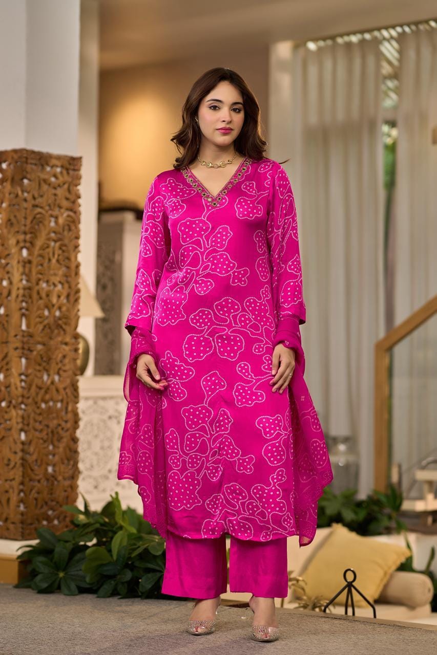 Pure gaji silk three piece set (C436)