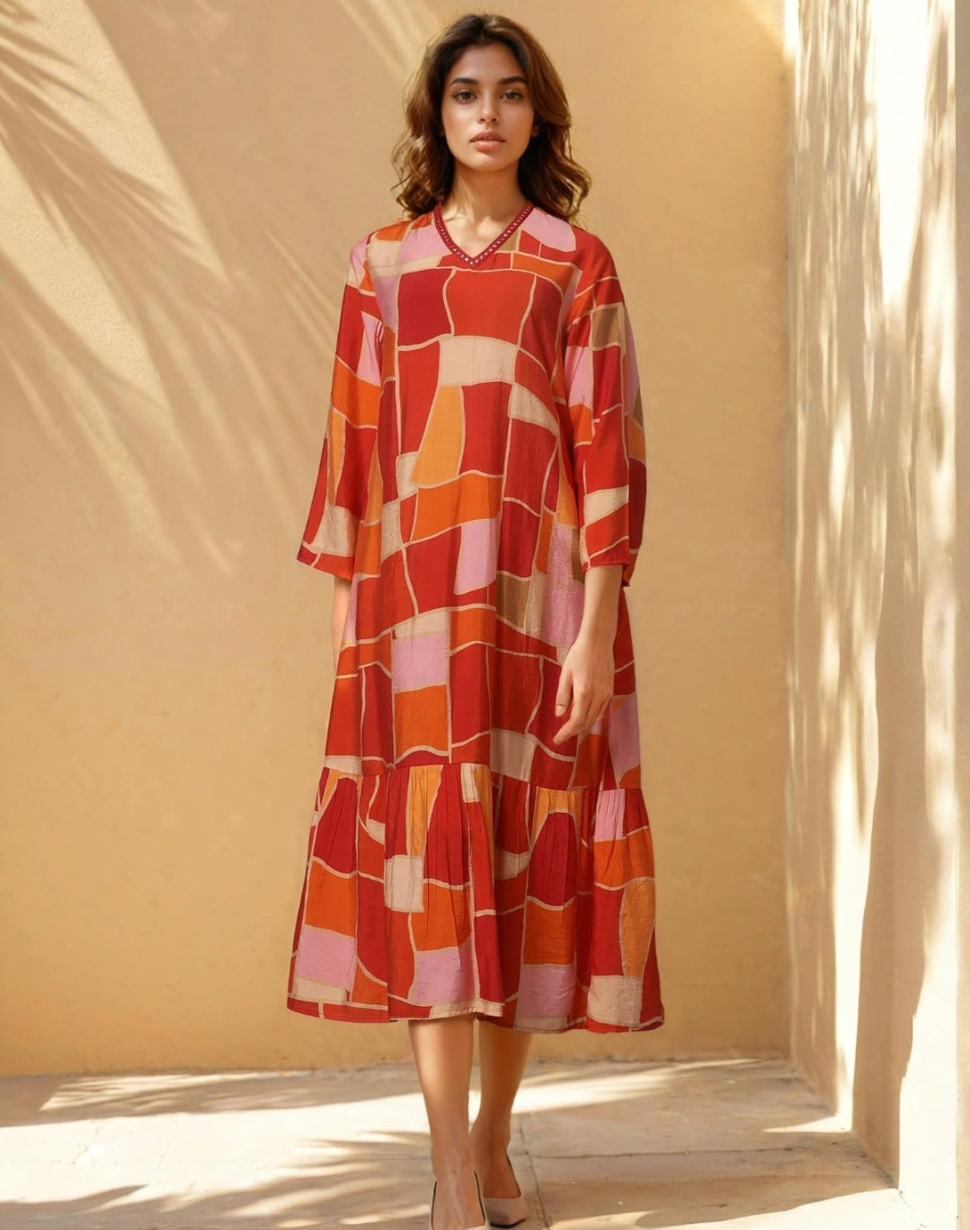 Pure Muslin one piece dress (A1804)