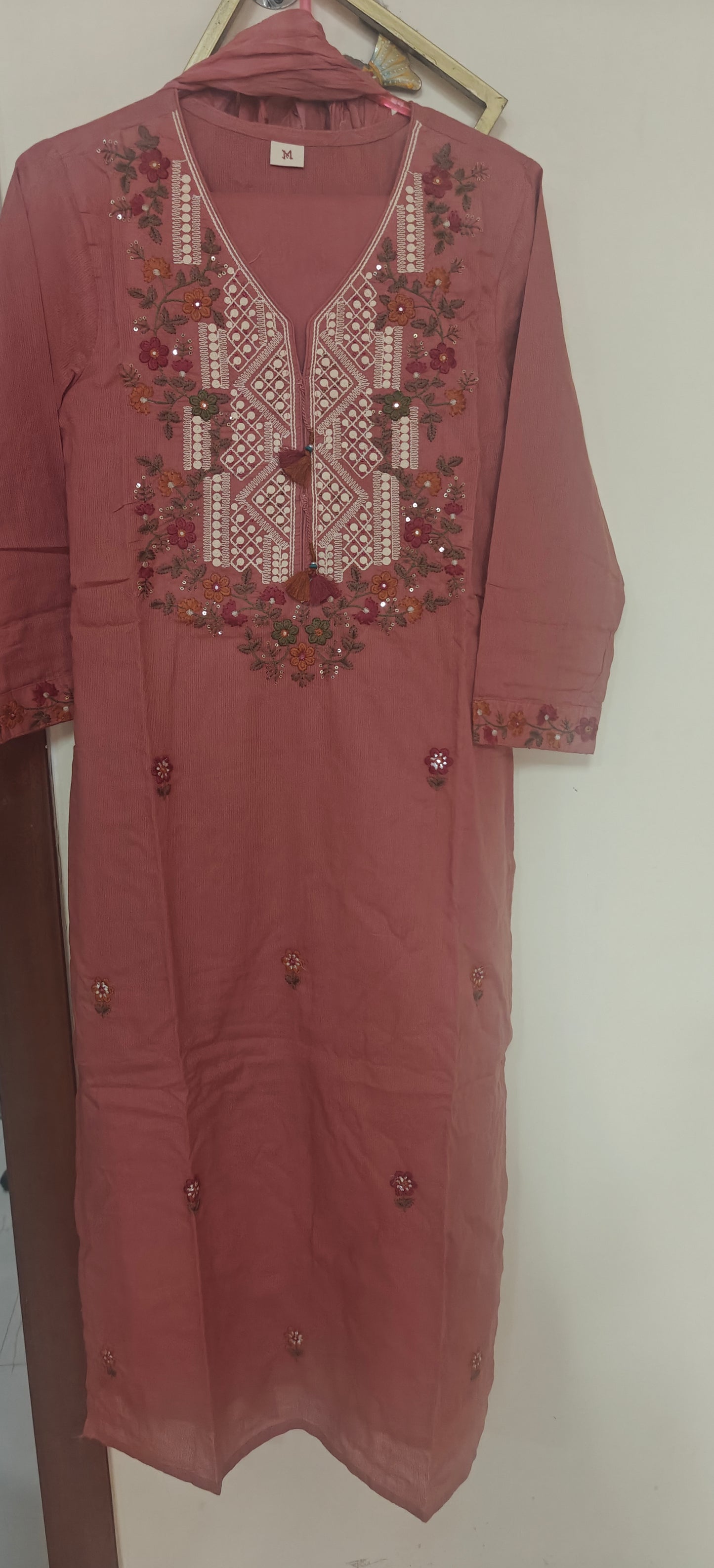 Pure cotton embroidered three piece set (D101)
