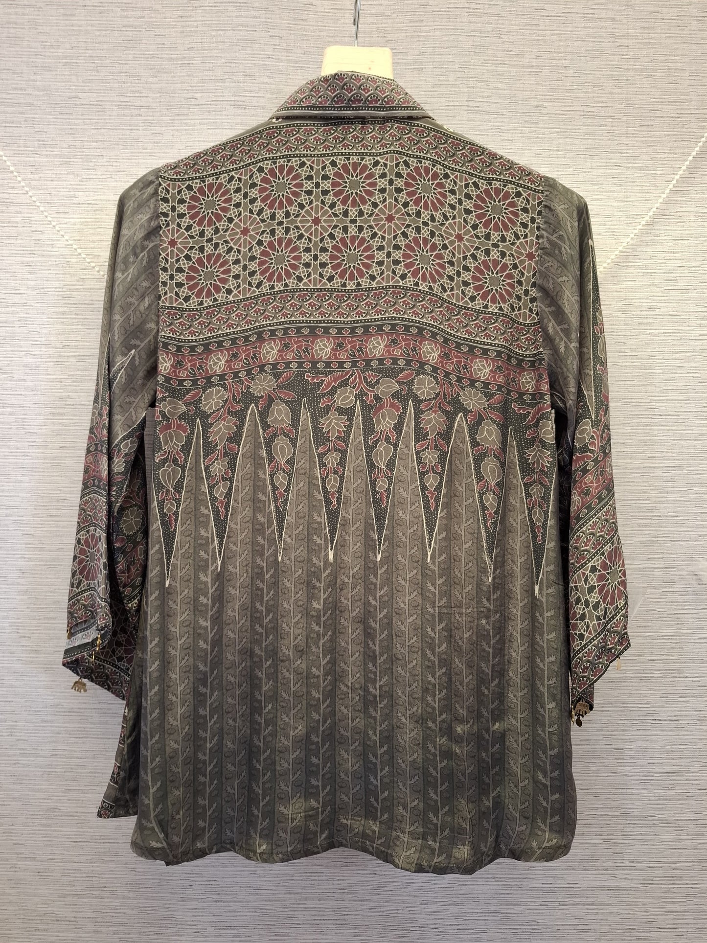 Pure crape Ajrakh print smart shirt (B992)