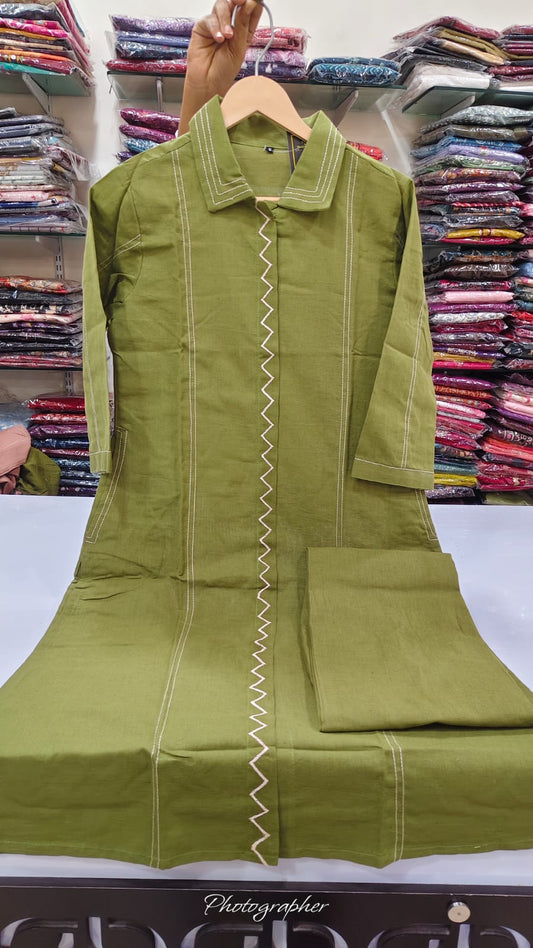Cotton linen smart two piece cordset (B592)