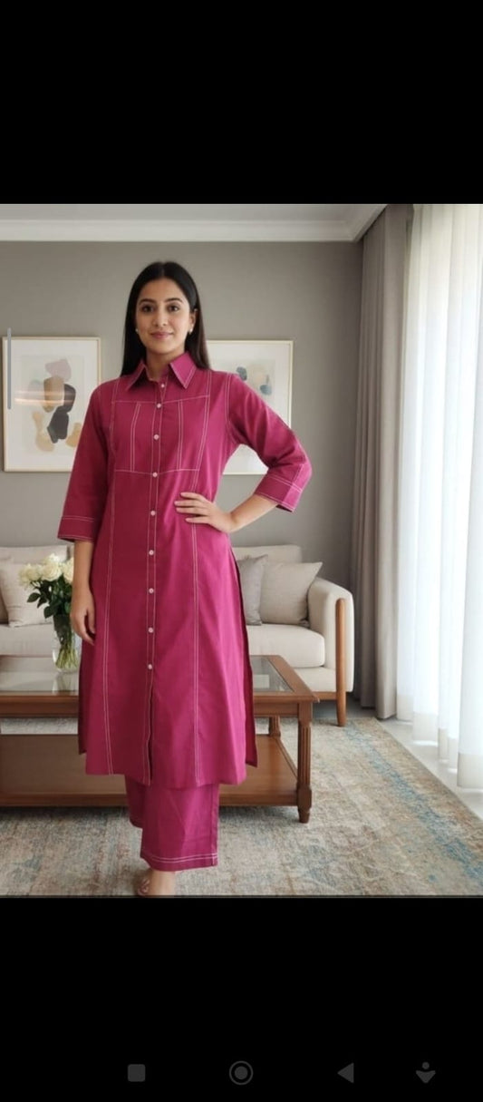 Pure cotton linen denim looks like a smart two piece cordset (A1725)