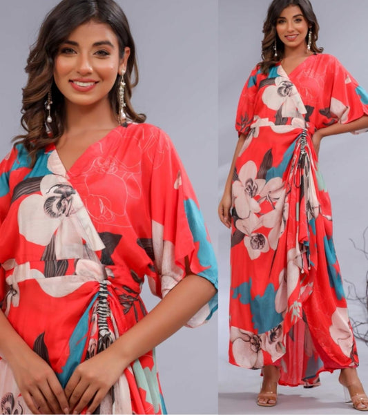 Pure muslin designer one piece dress (A1470)