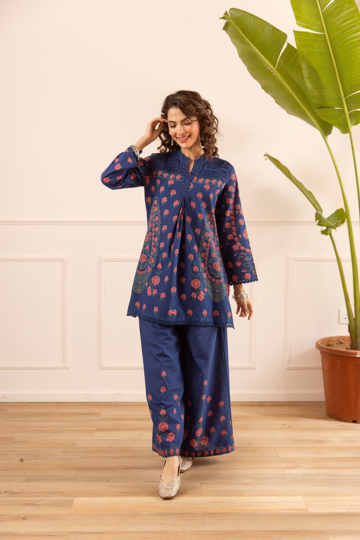 Cotton modal stylish two piece cordset digital print (S443)