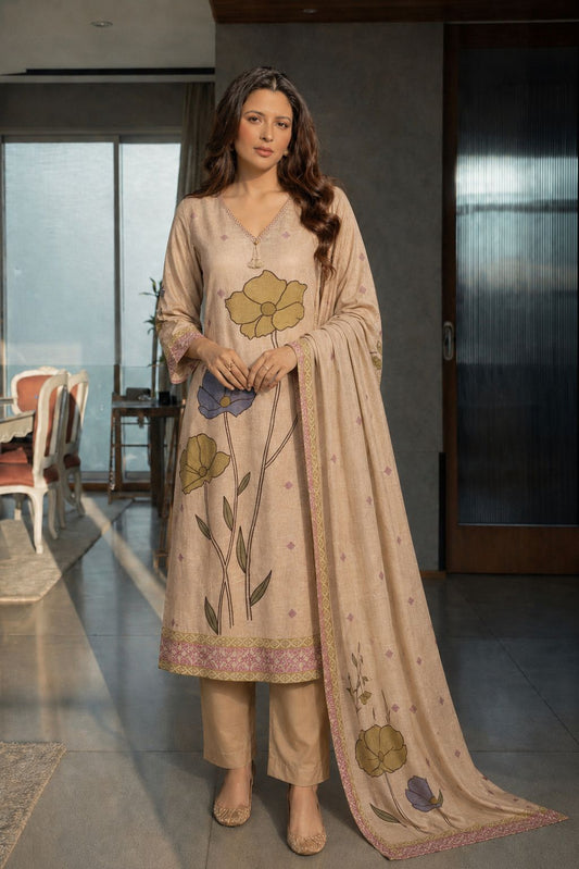Cotton linen placement print three piece set (B846)