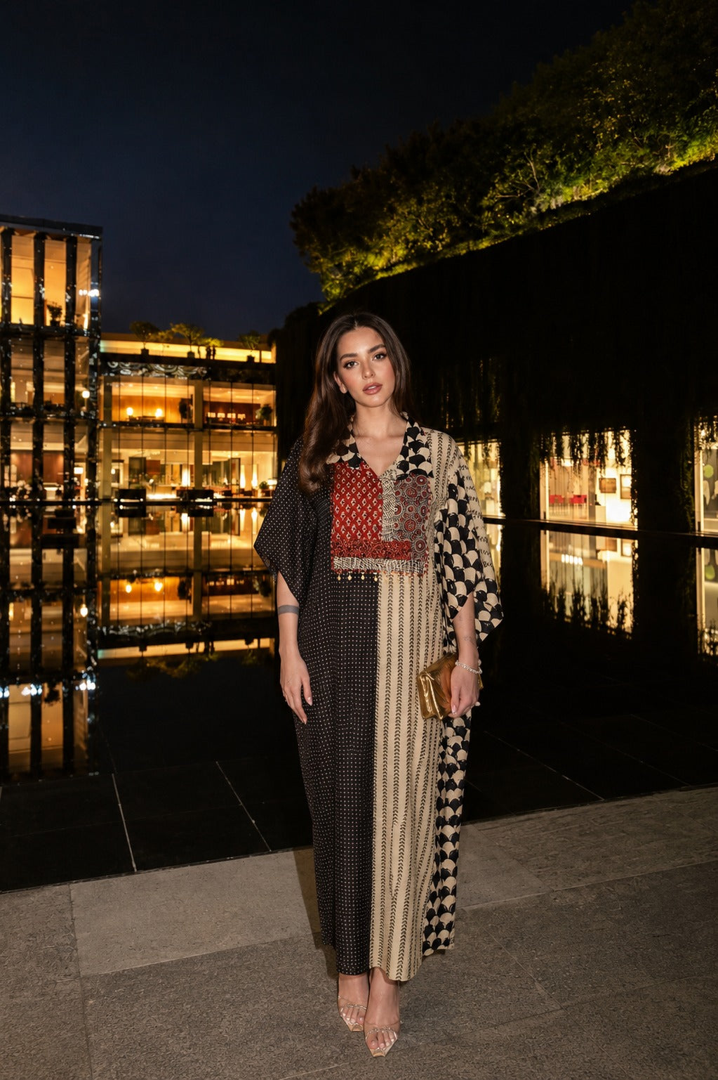 Cotton ajrakh smart two piece kaftan set (S287)