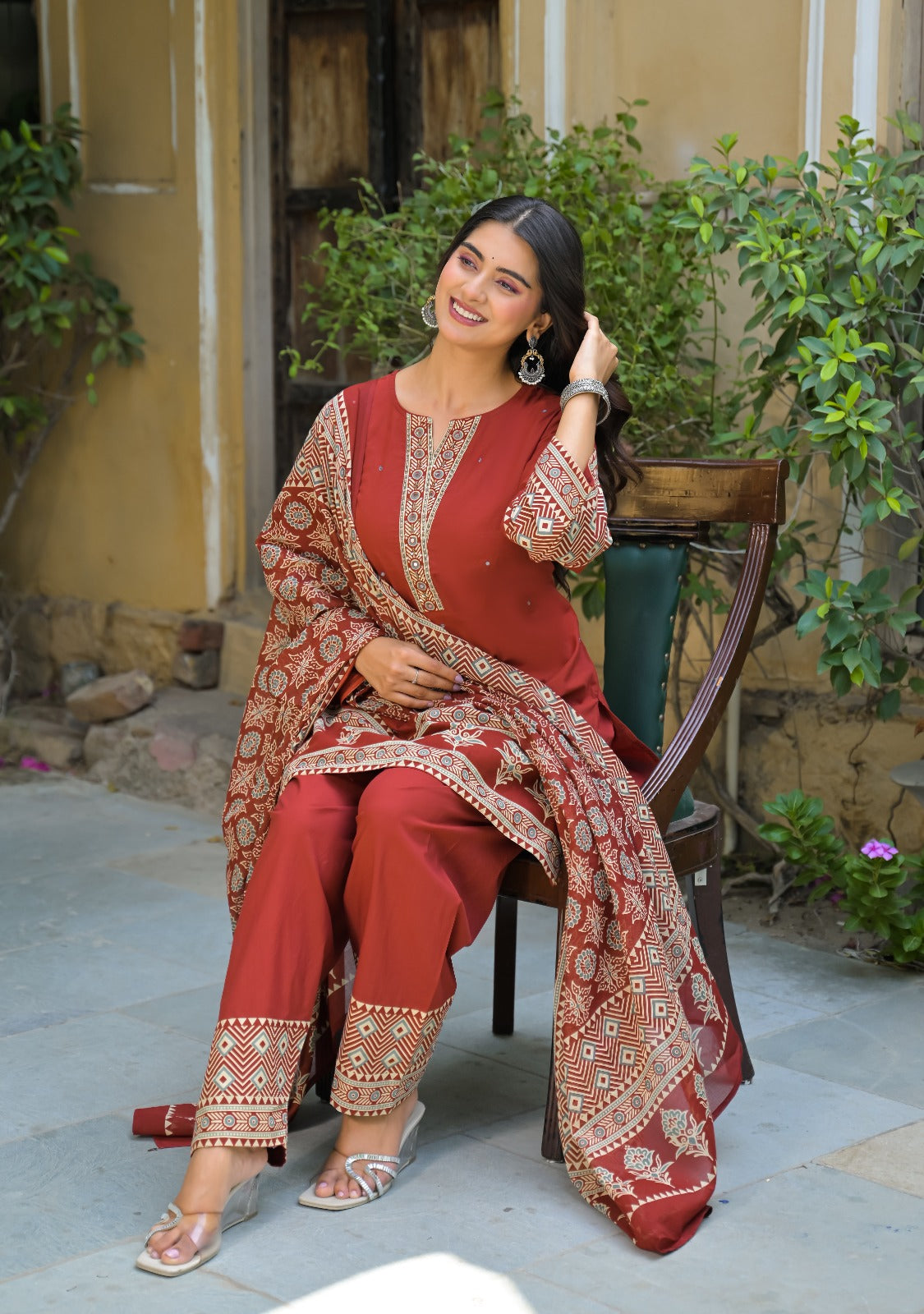 Pure cotton with farshi salwar three piece set (C449)