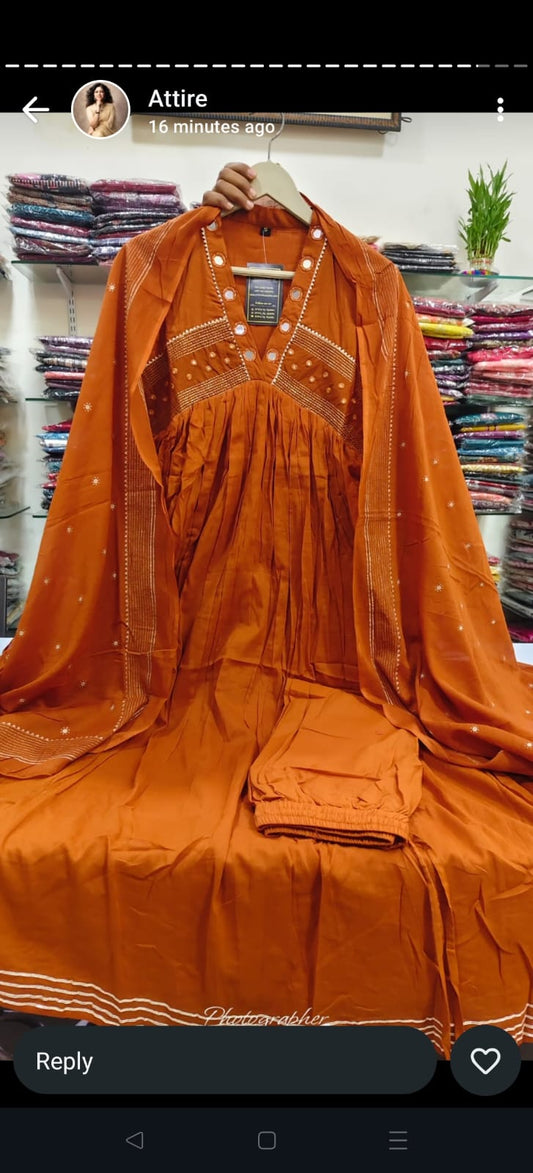 Orange cotton three piece set    (A1117)