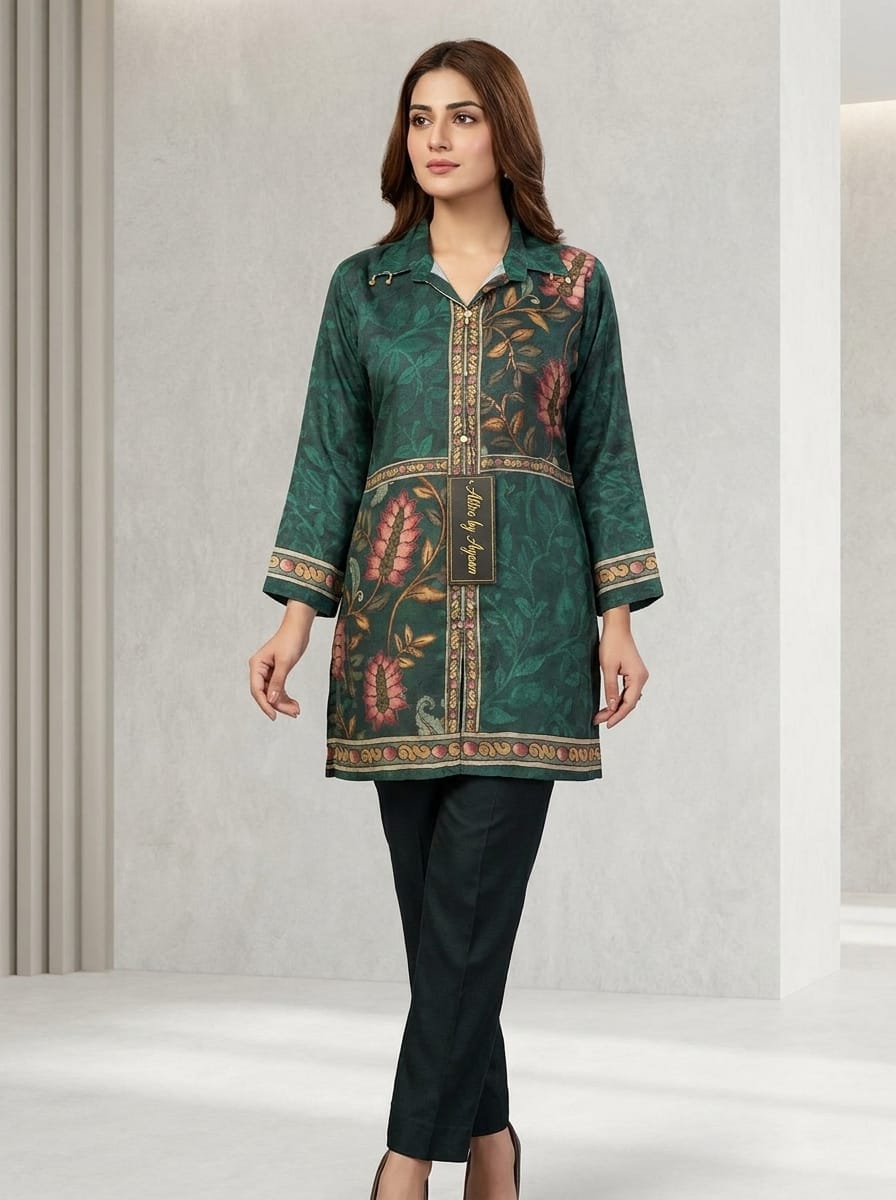 Smart crape kalamkari top (B786)