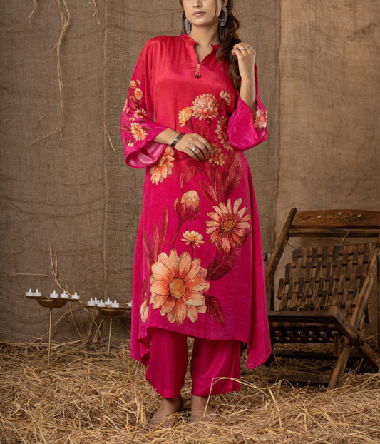 Pure crape with mul lining designer two piece cordset (S111)