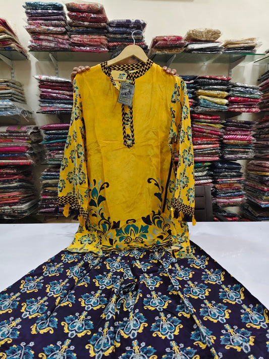 Mustred pure crape two piece cordset (A159)